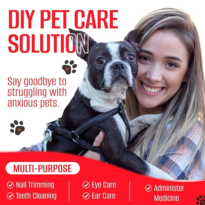 Dog Grooming Hammock for Small Pets – Pet Restraint for Nail Trimming with Pet Nail Clipper – Dog Sling for Grooming, Pet Hammock for Nail Cutting & Grooming Harness (Legs Spacing: 9-12”)/Max W:30lb)