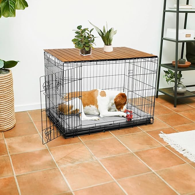 HiCaptain Pet Crate Table Topper – Foldable Wire Dog Kennel Topper Custom Pet Crate Table(XL, for 48 inch Crate)