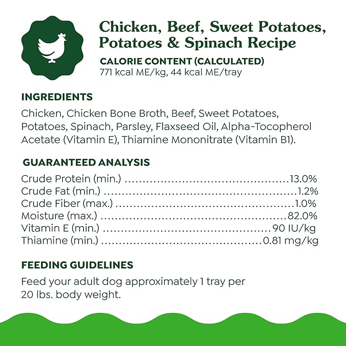 Greenies Smart Topper High Protein Wet Mix-in for Dogs, Chicken, Beef, Sweet Potatoes, Potatoes & Spinach Recipe in Vitabroth™ Broth- Bone Broth + Vitamins E & B1, Pack of 10
