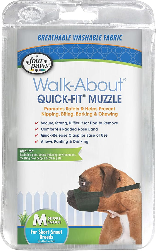 Four Paws Walk-About Quick-Fit Dog Muzzle 3 - Medium Short Snout