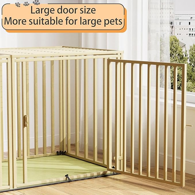 Steel Tube Heavy Large Dog Crate with Mat Base, 48" L x 28" H Dog Crates for Medium Large Dogs, Big Dog Cage, Dog Kennel, Puppy Dog Playpen with Top, Pet Cage, Indoor, Light Green2