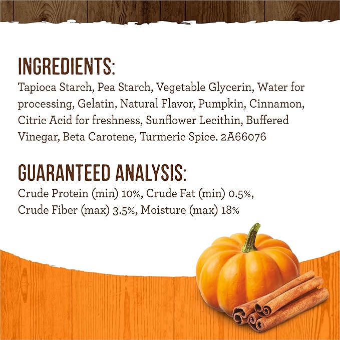 Merrick Fresh Kisses Natural Dental Chews, Treats Infused with Pumpkin and Cinnamon for Tiny Dogs 5-15 Lbs - 5.3 oz. Pouch