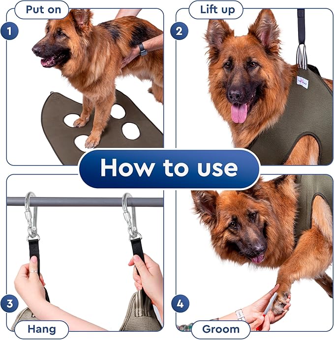 Dog Hammock for Grooming – Hanging Harness for Nail Trimming, Clipping, Pet Grooming Hammock Sling – Dog Holder, Hanger, Restraint Bag – Safe and Easy Pet Care at Home