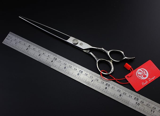 8/9 Inch Professional Pet Cat Dog Grooming Shear Straight/Curved Scissors for Professional Pet Groomer (A-8 inch-Straight Shear)