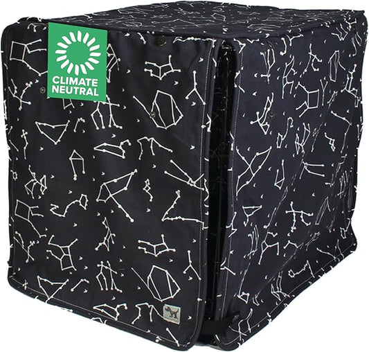 Molly Mutt Rocketman Dog Crate Cover, 100% Cotton Canvas Cover with 2 Roll-Up Panels, Ideal for Dog or Cat Crate, Durable, Washable, and Free of Harmful Chemicals, 30" x 21" x 24"
