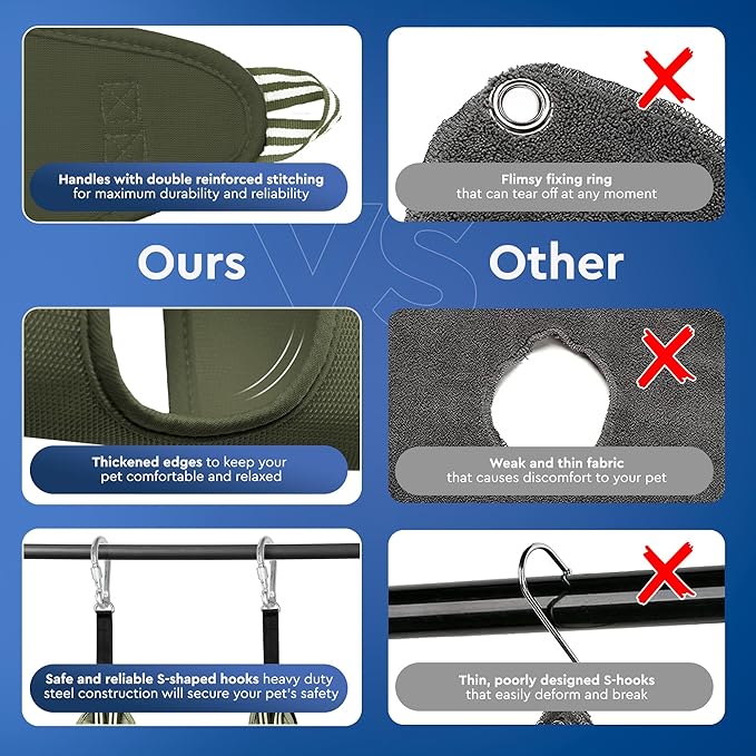Dog Hammock for Grooming – Hanging Harness for Nail Trimming, Clipping, Pet Grooming Hammock Sling – Dog Holder, Hanger, Restraint Bag – Safe and Easy Pet Care at Home