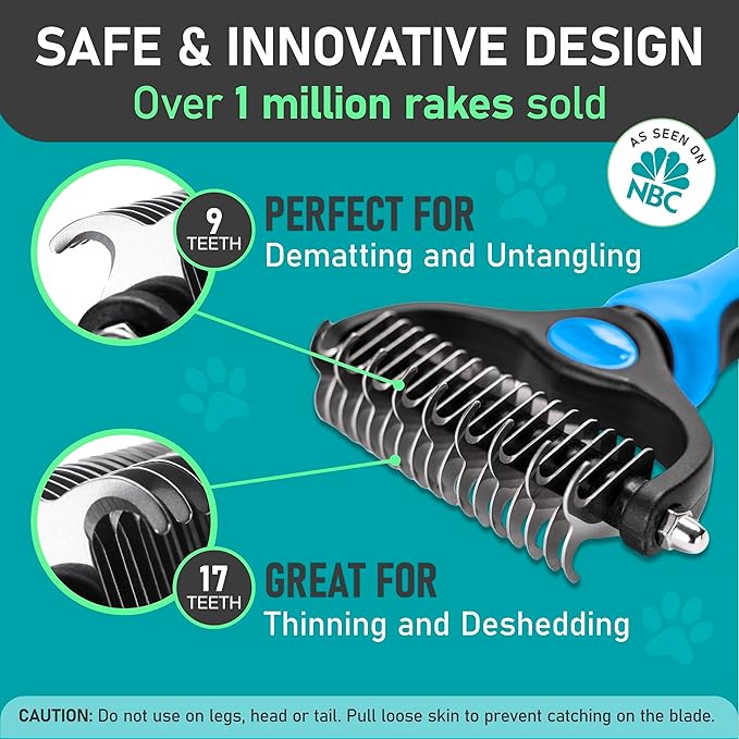 Maxpower Planet Pet Grooming Rake and Mini Pet Hair Remover Tool, Undercoat Rake for Dogs & Hair Remover for Car Carpet, Cat Hair Remover and Double-Sided Deshedding Dematting Tool for Dogs and Cats