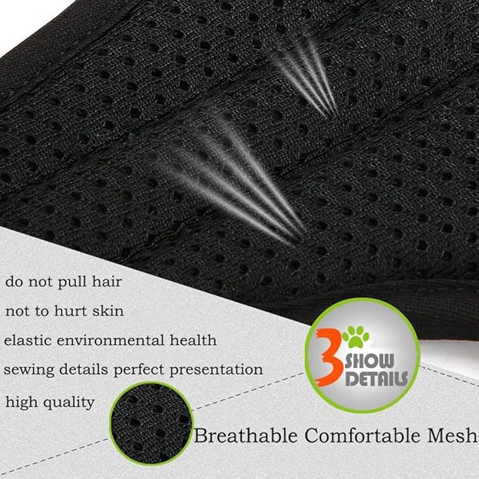 Reflective Nylon No-Pull Dog Harness and Training Leash Set Padded Durable Adjustable(XS, Black Set)