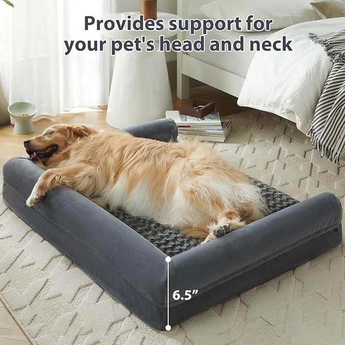 BFPETHOME Dog Beds for Large Dogs, Orthopedic Dog Bed for Medium Large Dogs,Big Waterproof Couch Dog Pet Bed with Removable Washable Cover