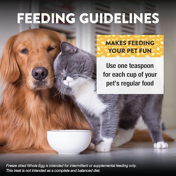 Northwest Naturals Freeze-Dried Whole Chicken Egg Functional Topper - for Dogs & Cats - Healthy, 1 Ingredient, Human Grade Pet Food, All Natural - 4 Oz (Pack of 2)