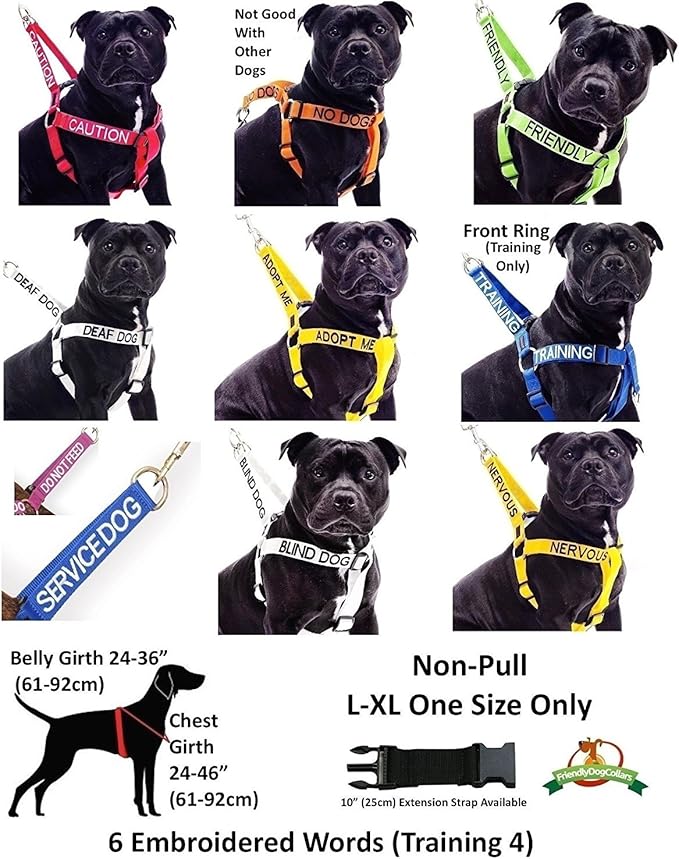 FRIENDLY (Known as Friendly to all) Green Colour Coded Non-Pull Front and Back D Ring Padded and Waterproof Vest Dog Harness PREVENTS Accidents By Warning Others Of Your Dog In Advance (M)