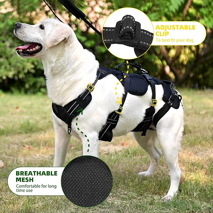 PUPTECK Dog Lift Harness for Medium Large Sized Dog, Rehabilitation Sling for Hind Leg Support, Multifunctional Mobility Assistance Harness for Old, Disabled, Joint Injuries, Arthritis, Paralysis Dogs