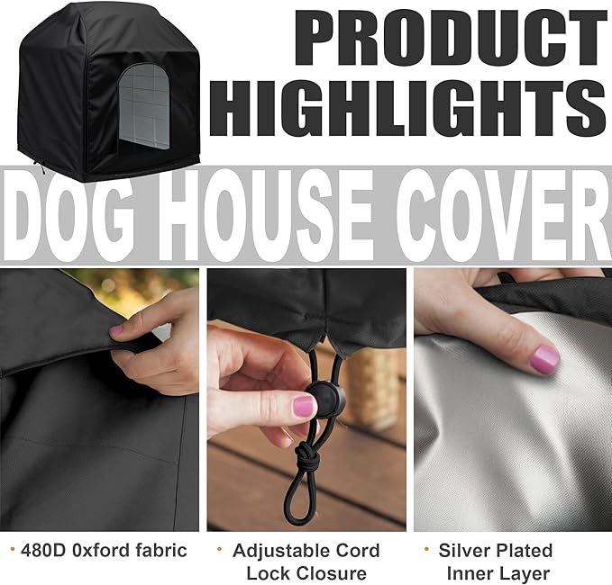 Protect Your Furry Friend with The Doghouse Cover - Waterproof, Easy to Use,39x37x41 inch
