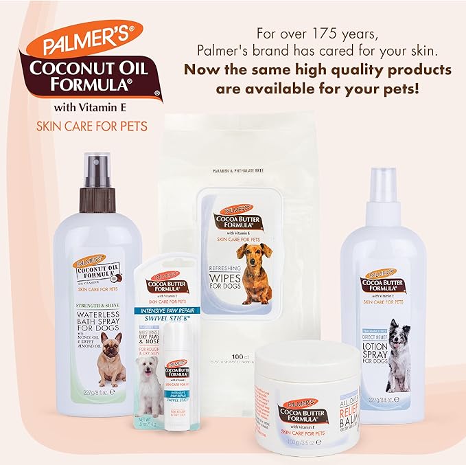 Palmer's for Pets Coconut Oil Gentle Refreshing Wipes for Puppies | Palmers Coconut Oil Puppy Wipes - 100 ct Gentle Pet Grooming Wipes for Dogs with Coconut Oil