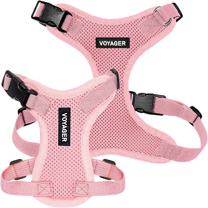 Voyager Step-in Lock Pet Harness - All Weather Mesh, Adjustable Step in Harness for Cats and Dogs by Best Pet Supplies - Pink, XS
