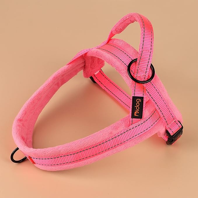 Didog No Pull Dog Harness with Soft Flannel Padded,Reflective & Quick Fit Light Weight Dog Strap Vest Harness,Easy for Walking Training for Small & Medium and Large Dogs(Pink,XS)