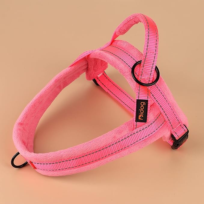 Didog No Pull Dog Harness with Soft Flannel Padded,Reflective & Quick Fit Light Weight Dog Strap Vest Harness,Easy for Walking Training for Small & Medium and Large Dogs(Pink,M)