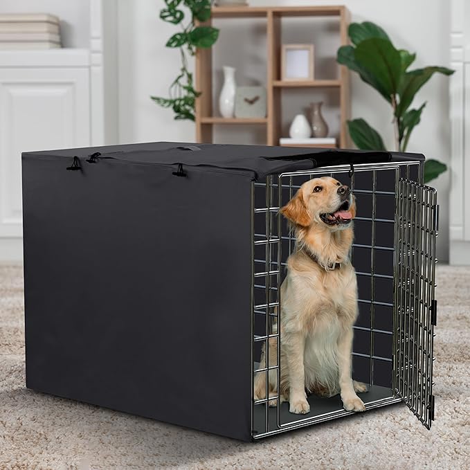 Utopia Home Dog Crate Cover, Waterproof Dog Kennel Cover 36 Inch - Black, 600D Heavy Duty Dog Cage Cover Universal Fit for Most Wire Pet Crates - 36 x 23 x 25 Inch (Cover Only)