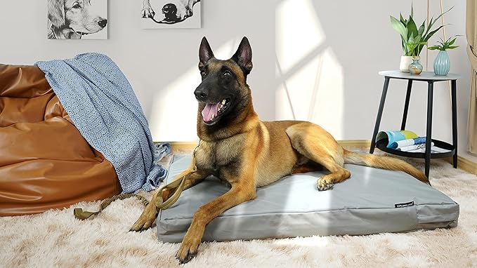 Explore Land 48 inch Gray Dog Crate Cover Bundle with 46 inch Dog Bed Cover