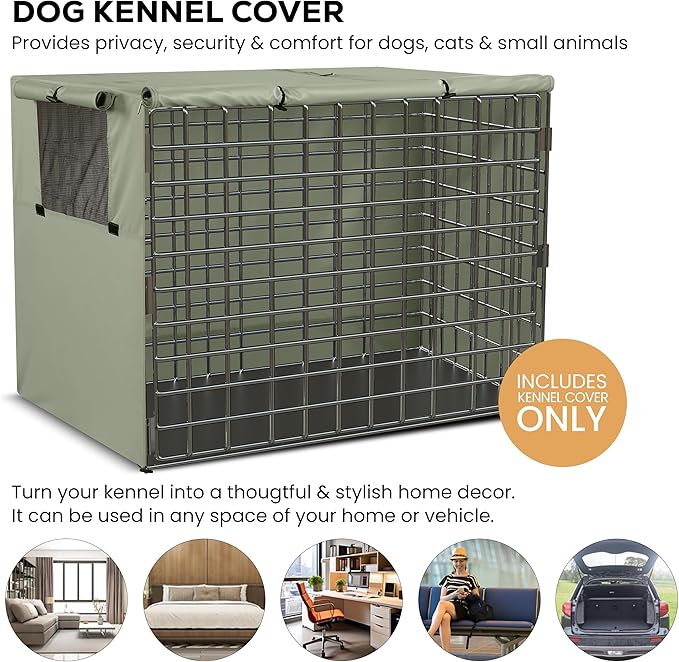 Utopia Home Dog Crate Cover, Waterproof Dog Kennel Cover 42 Inch - Beige Tan, 600D Heavy Duty Dog Cage Cover Universal Fit for Most Wire Pet Crates - 42 x 28 x 30 Inch (Cover Only)