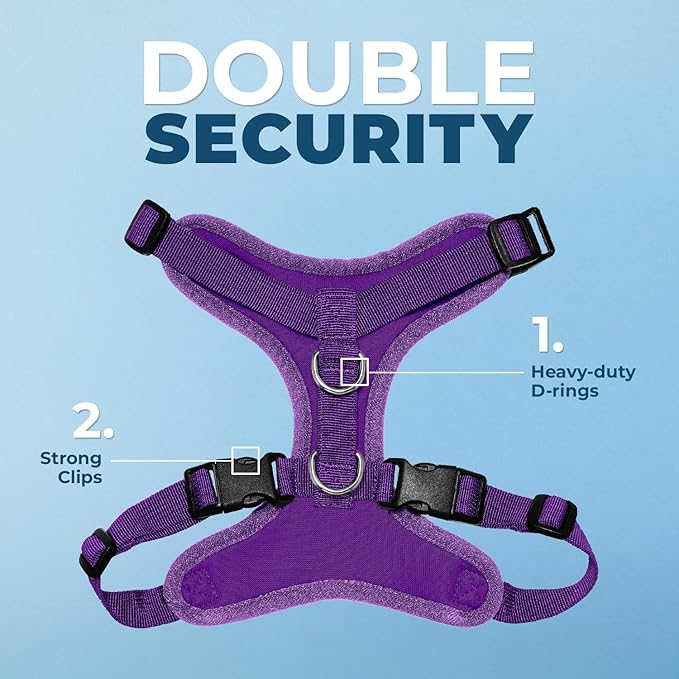 Voyager Step-in Lock Pet Harness - All Weather Mesh, Adjustable Step in Harness for Cats and Dogs by Best Pet Supplies - Purple, XS