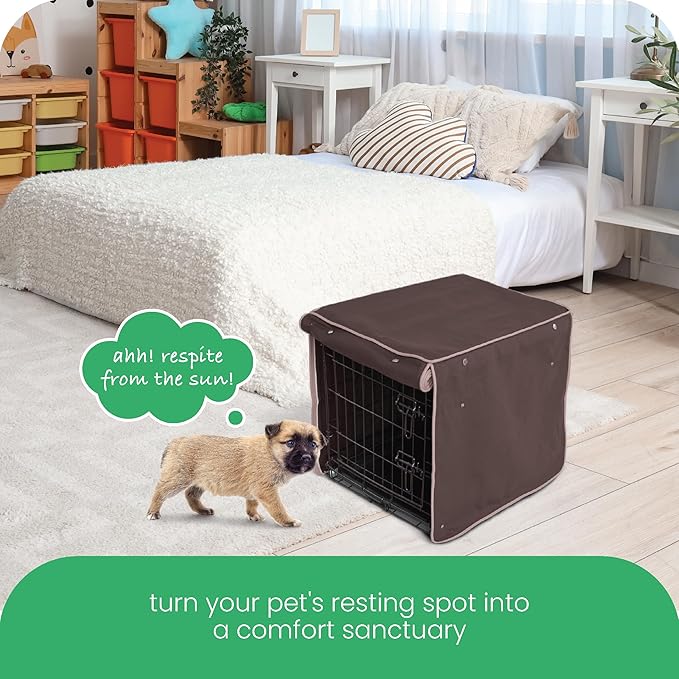 Molly Mutt Landslide Dog Crate Cover, 100% Cotton Canvas Cover with 2 Roll-Up Panels, Ideal for Dog or Cat Crate, Durable, Washable, and Free of Harmful Chemicals, 36" x 24" x 27"