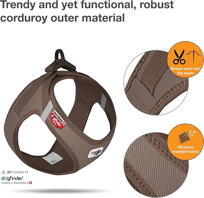 Vest Harness curli Clasp Cord Brown S