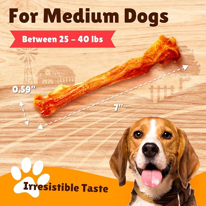 Gootoe Turkey Tendon Dog Treats, Stick (M) 3.17 oz, 100% USA-Sourced Turkey, Natural Snack, Premium Puppy Chews, Hypoallergenic, Rawhide Free, Reseal Value Bags, Size for Medium Dogs