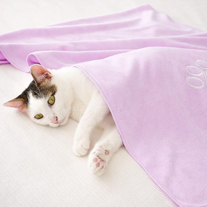 Unconditional Love | Premium Pet Drying Towel | Ultra Absorbent and Soft Microfiber Towel for Dogs and Cats (Lilac)