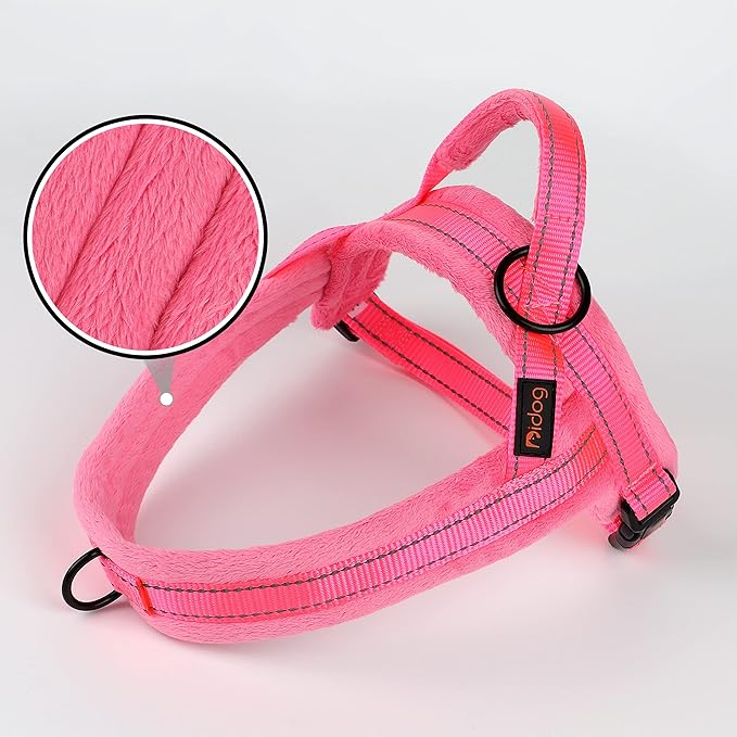 Didog No Pull Dog Harness with Soft Flannel Padded,Reflective & Quick Fit Light Weight Dog Strap Vest Harness,Easy for Walking Training for Small & Medium and Large Dogs(Pink,M)