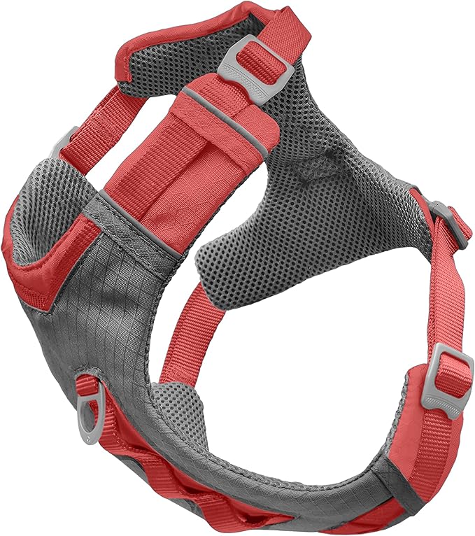 Kurgo Journey Air Dog Harness, Vest Harnesses for Dogs, Pet Hiking Harness for Running & Walking, Reflective, Padded, Includes Control Handle, No Pull Front Clip (Coral, Medium)