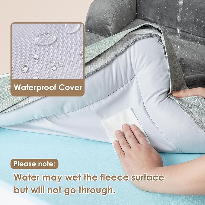 EHEYCIGA Orthopedic Dog Bed for Small Dogs, Waterproof Memory Foam Small Dog Beds with Sides, Non-Slip Bottom and Egg-Crate Foam Medium Dog Couch Bed with Washable Removable Cover, Greyish Green