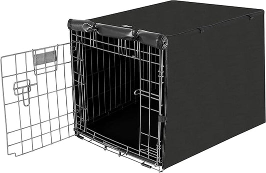 Dog Crate Cover, 30 Inch Dogs Kennel Covers for Medium and Large Puppy, Lightweight 600D Polyester Fabric,Machine Wash & Dry, Black