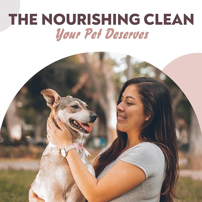 Smiling Paws Pets Oatmeal & Aloe Pet Shampoo with Pet Brush, 16oz, Fresh & Clean Scent