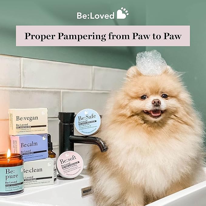 Be:Calm Calming Dog Shampoo Bar – 110g – Natural Formula with Goat Milk, Lavender & Chamomile – Soothes Skin & Conditions Coat – Long-Lasting Bar – Approx. 30 Washes