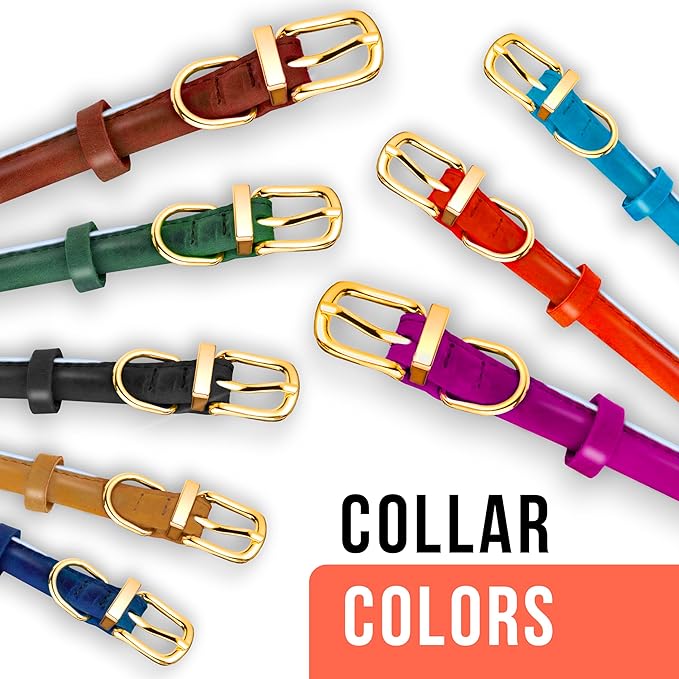 OOPSDOGGY Reflective Rolled Leather Dog Collar for Large Dogs, Adjustable Soft Padded Pet Collar for Large Breed Dogs (L, 14"-18", Brown)