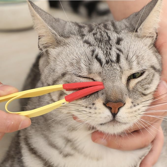 3PCS Soft Washable Pet Grooming Tools - Tear Stain Brush, Eye Excrement Comb with Handle, Tear Remover Comb for Cats and Dogs