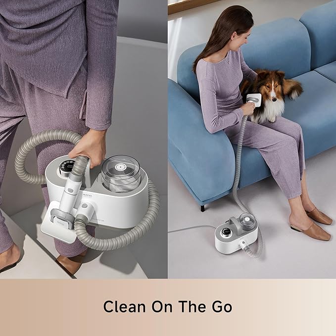 Mova G1 Pro Pet Grooming Kit, 11,000Pa Strong Pet Grooming Vacuum for Pets with Clipper Nail Grinder, 4 Suction Levels Hair Vacuum with 7 Pet Grooming Tools for Shedding and Home Cleaning