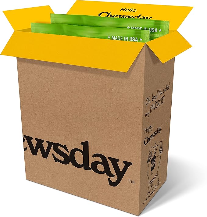 Chewsday Large Cinnamon Clean Daily Dental Dog Chews, Made in The USA, Natural Highly-Digestible Oral Health Treats for Healthy Gums and Teeth - 28 Count