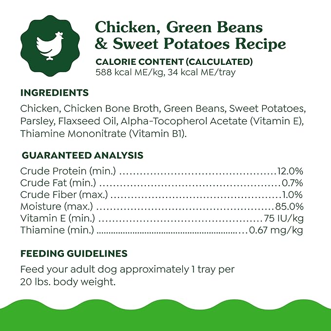 Greenies Smart Topper High Protein Wet Mix-in for Dogs, Chicken, Green Beans & Sweet Potatoes Recipe in Vitabroth™ Broth - Bone Broth + Vitamins E & B1, Pack of 10