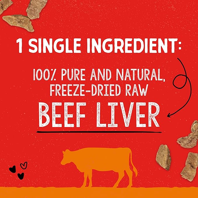 Stella & Chewy's Freeze-Dried Raw Single Ingredient Beef Liver Treats, 3 oz. Bag