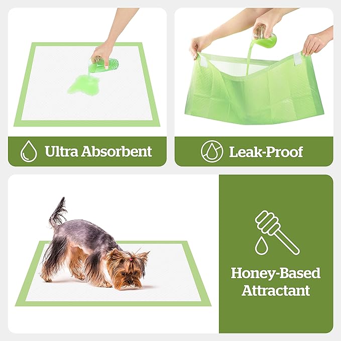 Pogi's Pads n' Wipes Bundle - 20 Medium Sized Dog Training Pads with Sticky Tabs (18 x 24 inches) and 100 Plant-Based, Hypoallergenic Pet Wipes for Dogs