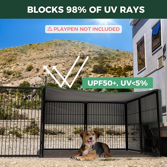 FXW Sun Shade Specialized for FXW Dog Playpen (Not Suitable for Other Brands), Fits for 32"/40" H Rollick/Instant Dog Playpen│Patent Pending (Playpen not Included)