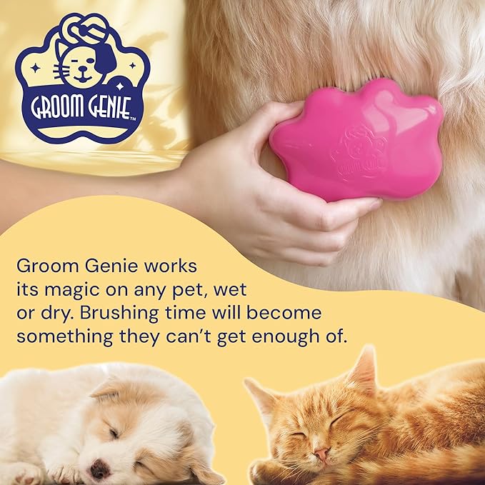 Large 5" Dog Pet Hair Massaging Brush Grooming Tool for Cats Dogs Long or Short Hair Raspberry Pink