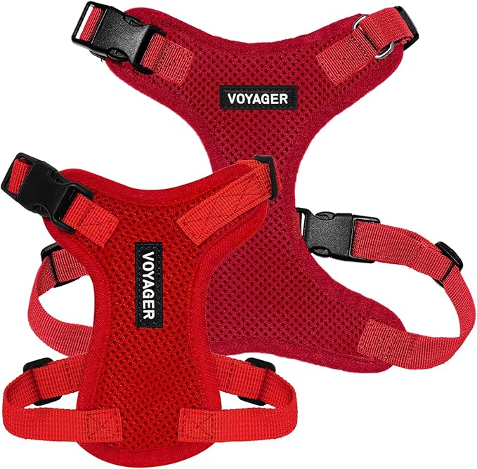 Voyager Step-in Lock Pet Harness - All Weather Mesh, Adjustable Step in Harness for Cats and Dogs by Best Pet Supplies - Red, M