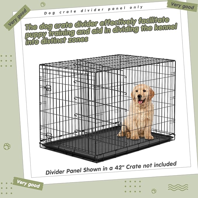 Tandefio 2 Pcs Dog Crate Divider Panel Metal Pets Divider Panel Dog Crate for Pets(42 Inches)