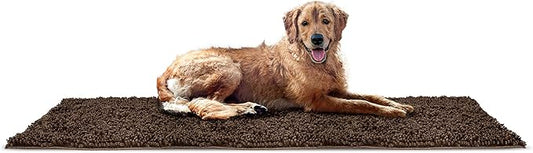 Furhaven 60" x 30" Highly Absorbent Runner Door Mat for Muddy Paws, 100% Washable, Perfect for Entryway, Kitchen, & Bathroom Use - Chenille Shammy Rug - Mud (Brown), Runner/XXL