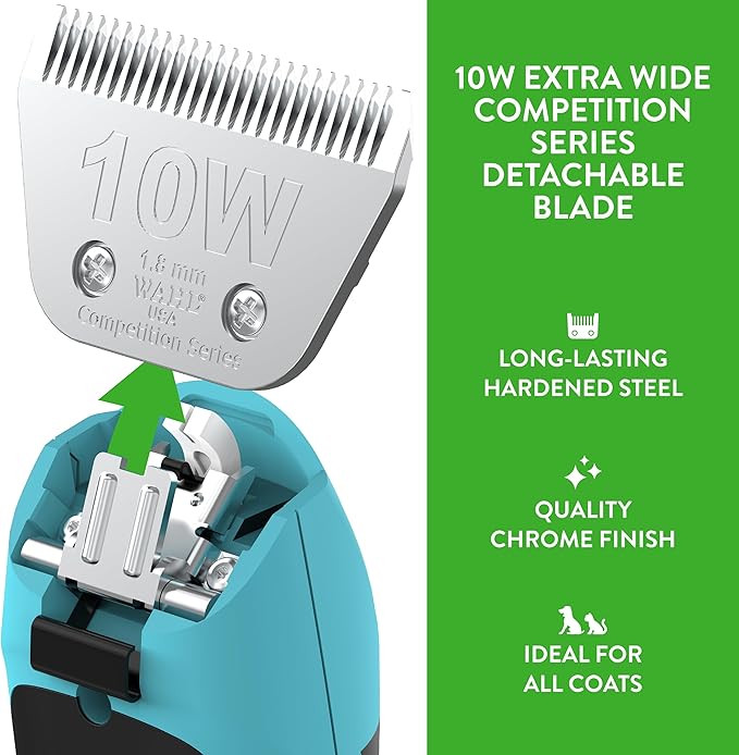 Wahl Professional Animal Competition Series Detachable Blade - 1/16-Inch Cut Length, 10W Extra Wide (2377-100)