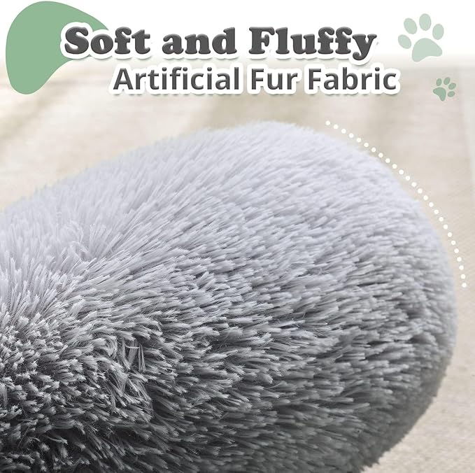 JOLLYVOGUE Dog Beds, Calming Large Dog Bed, Anti-Anxiety Dog Beds Large Sized Dog, Fluffy Donut Dog Bed, Cozy Dog Cat Cushion Bed for Medium Large Dogs (27"/30"/36")