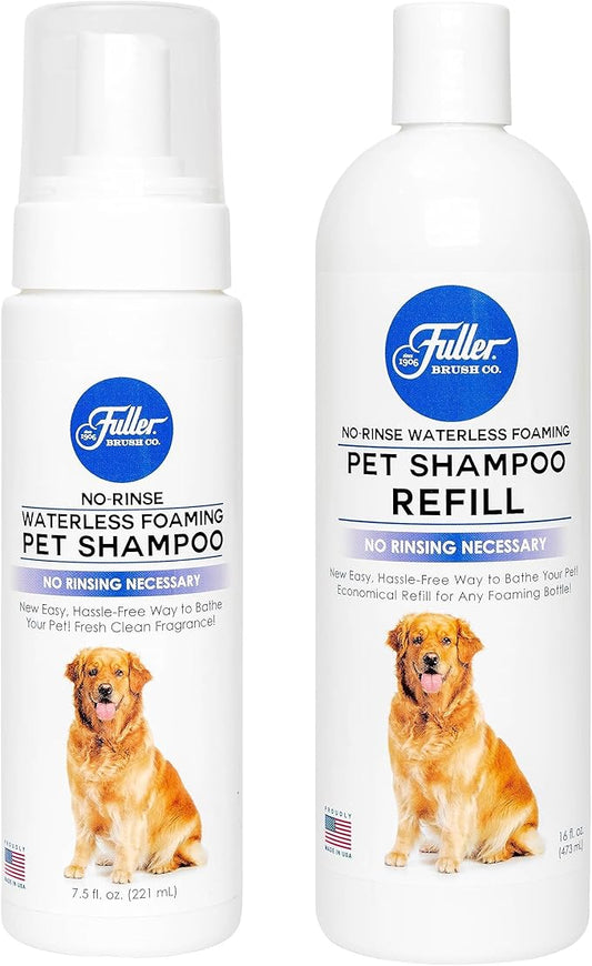 Waterless Foaming Pet Shampoo + Refill Bottle